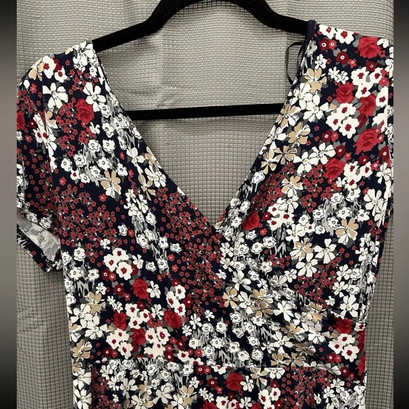 Stitch Fix Womens Kaileigh Amandine Faux Wrap Maroon Floral Knit Dress XL - Picture 6 of 9